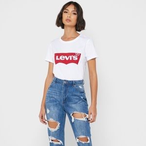 Levi’s Size XS White Red Logo Tee Shirt